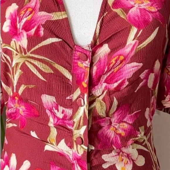 Faherty Floral Button-Down Dress - Picture 4 of 6